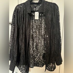 Torrid Lace Button-up